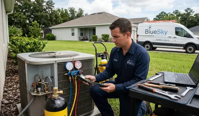 Indicators of a Refrigerant Leak – Bluesky Cooling Comfort featured image